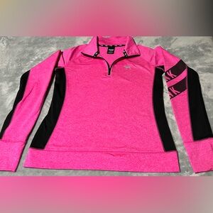 PINK Victoria's Secret Bright Pink and Black Hoodie